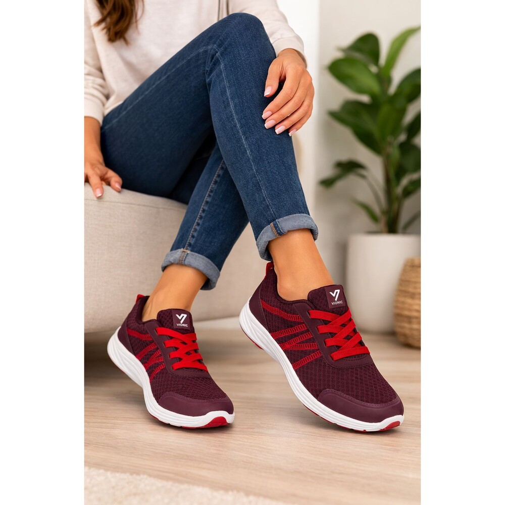 Vionic Agile Shay Sneakers Women’s 9.5 Wide Merlot Red Athletic Walking Shoes